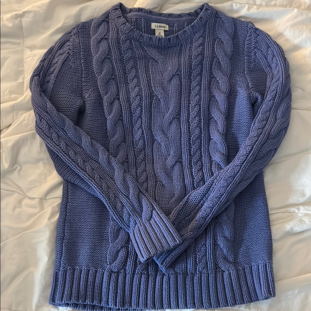 L.L. Bean Women's Cable Knit Sweater - blue/purple